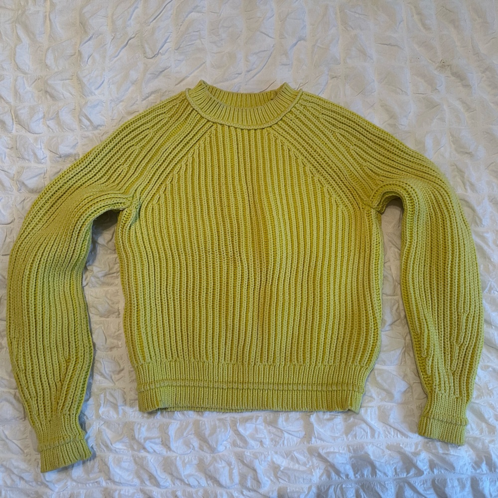 J. Crew XXS Yellow Ribbed Crew Neck Sweater